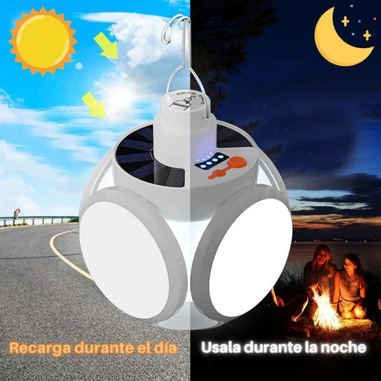 Lámpara Solar Esfera de 4 Aspas Plegable